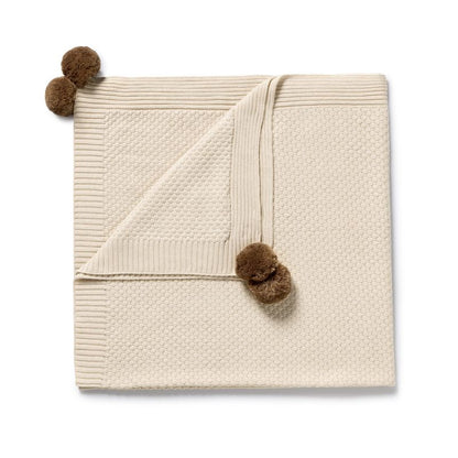 Organic Knitted Bubble Blanket Cream - Wilson + Frenchy
