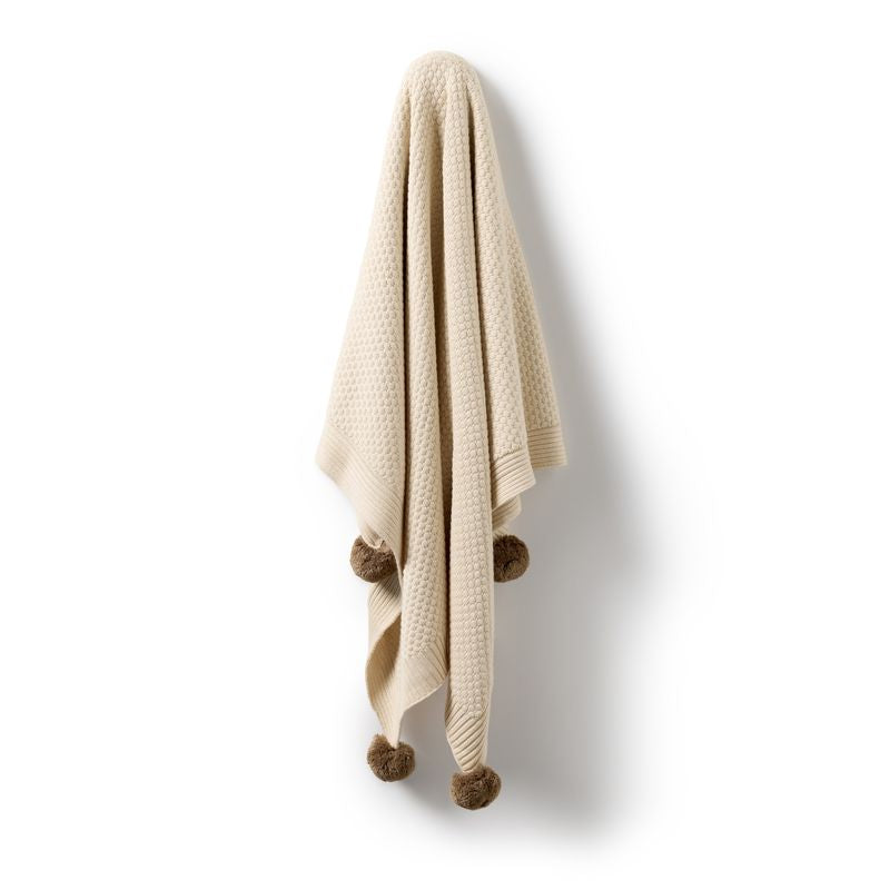 Organic Knitted Bubble Blanket Cream - Wilson + Frenchy