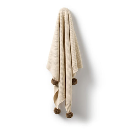 Organic Knitted Bubble Blanket Cream - Wilson + Frenchy