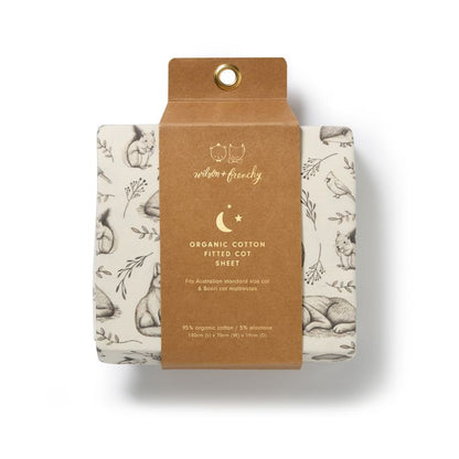 Organic Cot Sheet Foxglove Forest - Wilson + Frenchy
