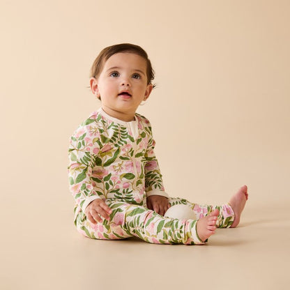 Organic Zipsuit with Feet Ma Fleur - Wilson + Frenchy