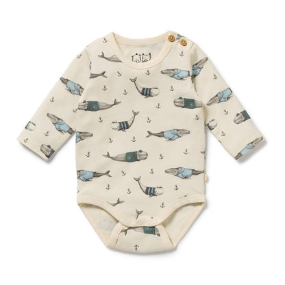 Organic Bodysuit Woolly Whales - Wilson + Frenchy
