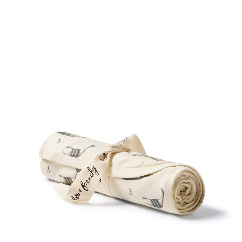 Organic Bunny Rug Woolly Whales - Wilson + Frenchy