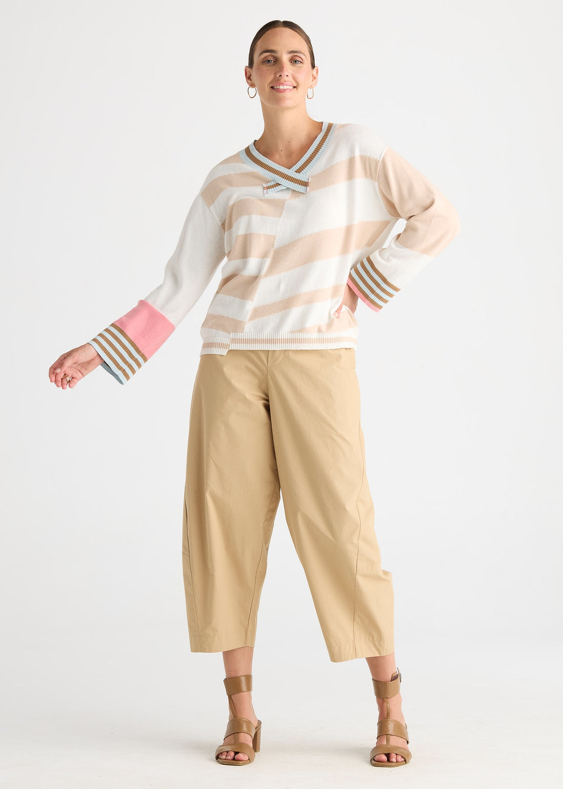 Crazy Stripe Vee White - Zaket &amp; Plover