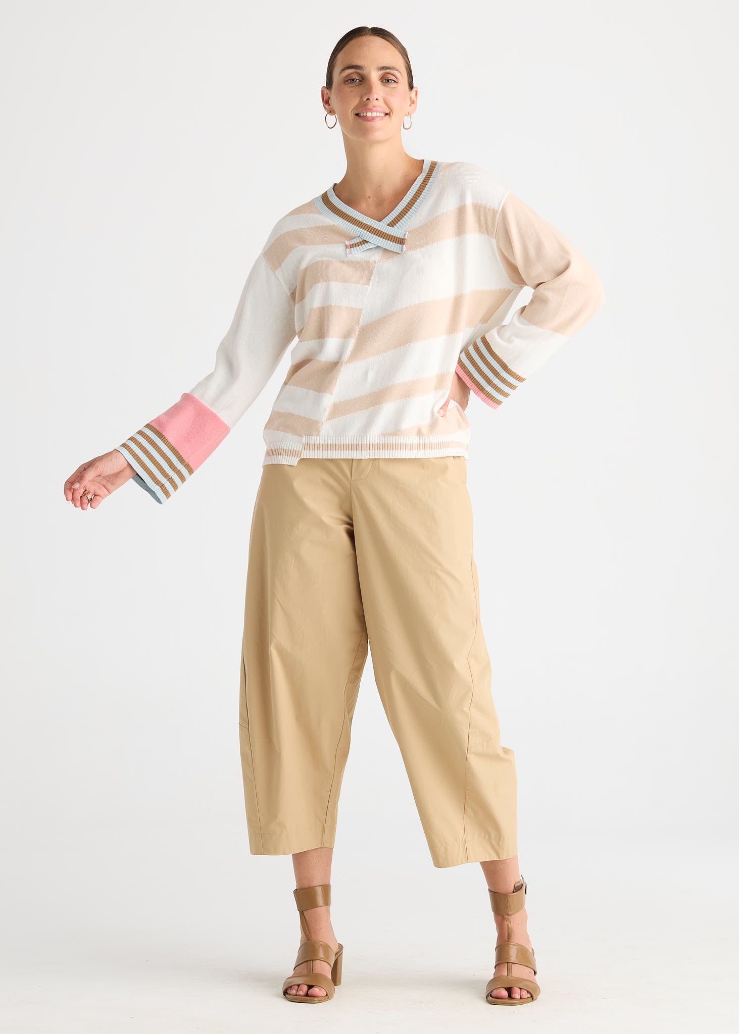 Crazy Stripe Vee White - Zaket &amp; Plover