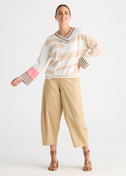 Crazy Stripe Vee White - Zaket &amp; Plover