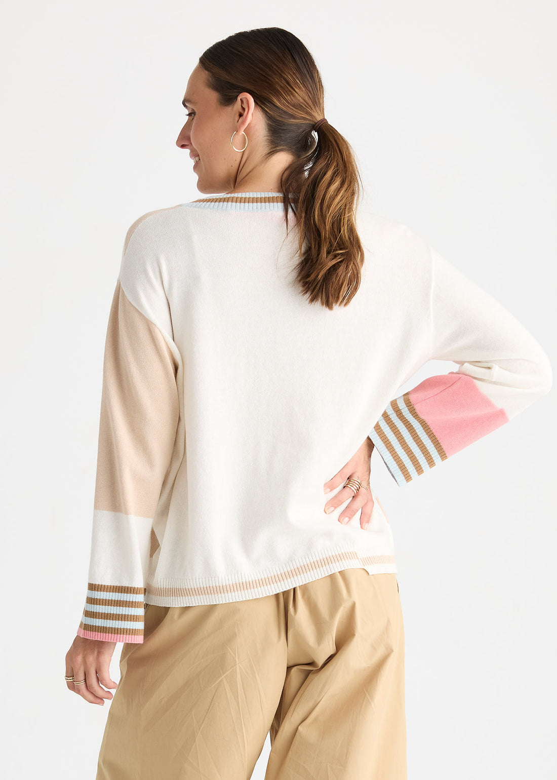 Crazy Stripe Vee White - Zaket &amp; Plover