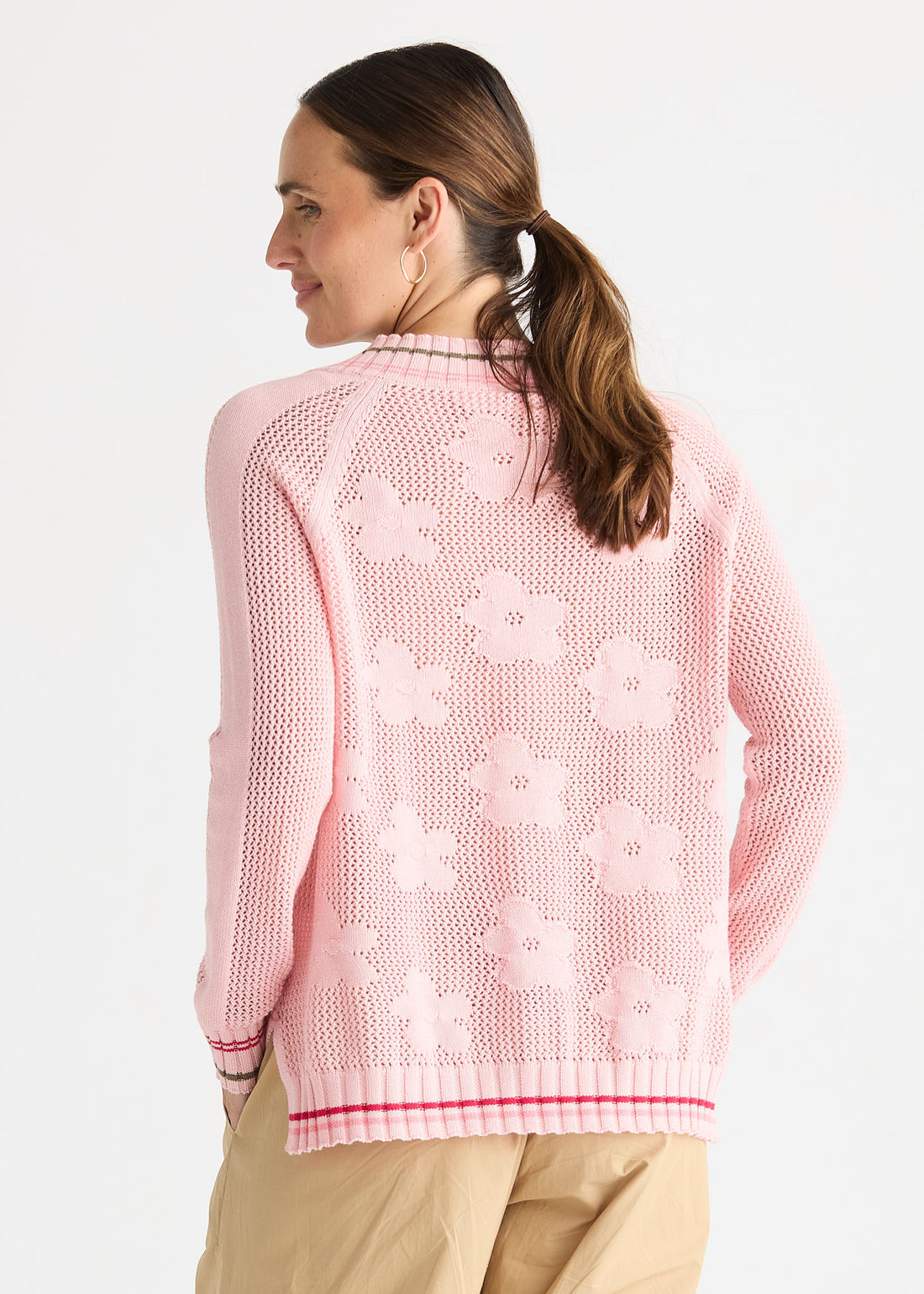 Floral Pointelle Vee Blush - Zaket &amp; Plover