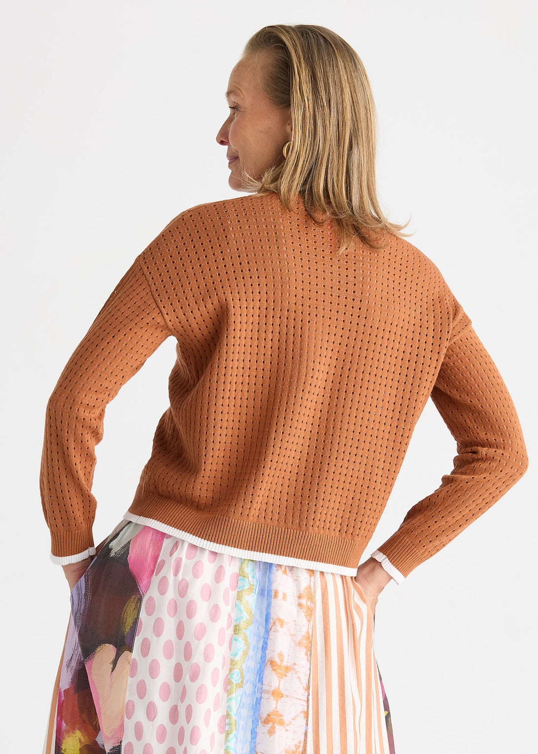 Pointelle Zip Cardi Toffee - Zaket &amp; Plover