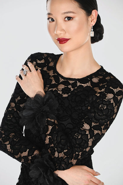 Floral Formal Dress Black - Frank Lyman
