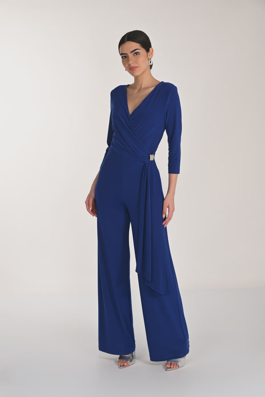 V-neck Jumpsuit Imperial Blue - Frank Lyman