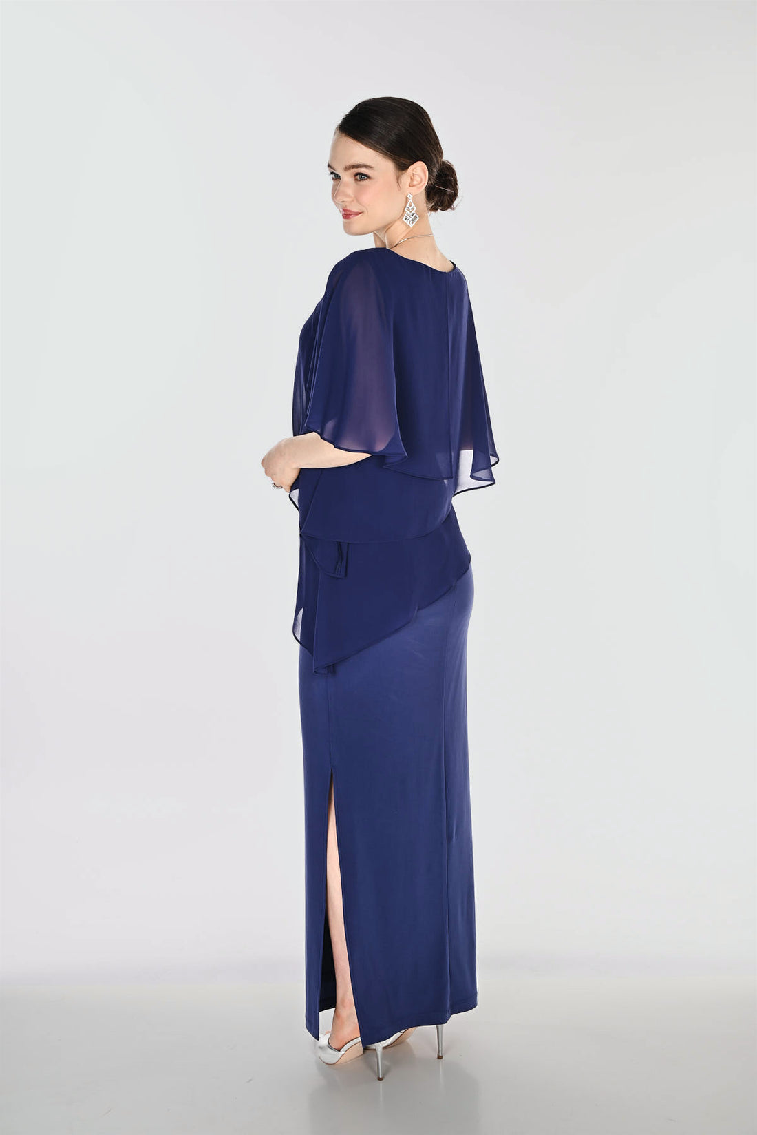 Maxi Sheath Dress With Jewels Lux Blue - Frank Lyman
