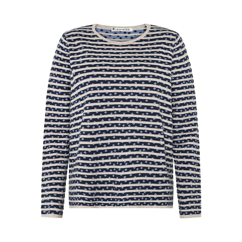 Fri Dotted Stripe Long Sleeve Crew Knit