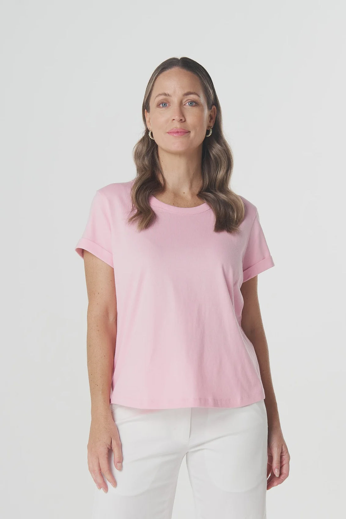 Everyday Cotton Roll Cuff Tee Fairytail Pink - Goondiwindi