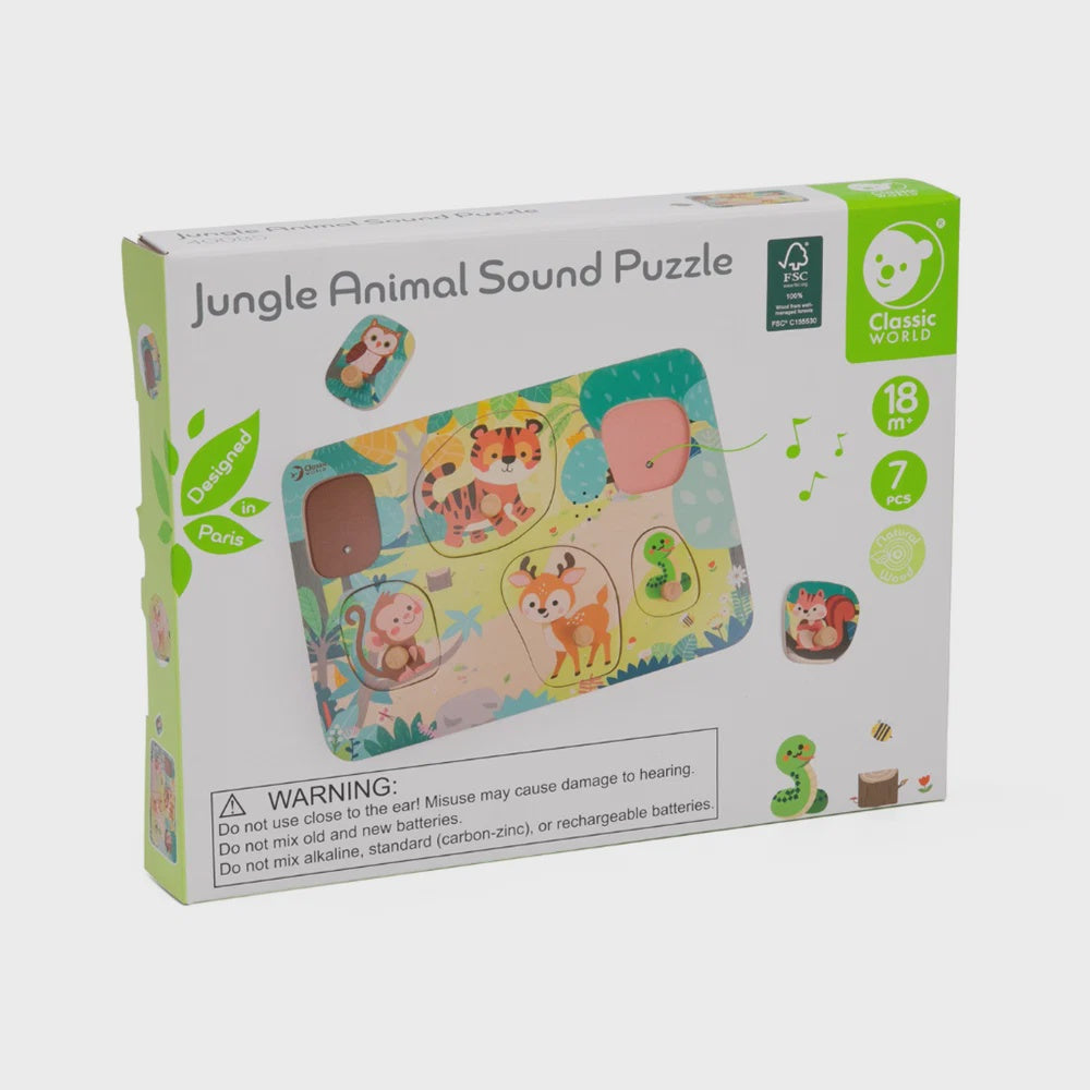Wooden Jungle Sound Puzzle - Johnco