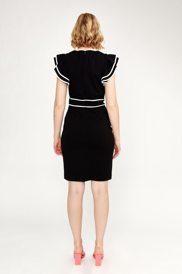 232067 Ruffled Sleeve Sheath Dress