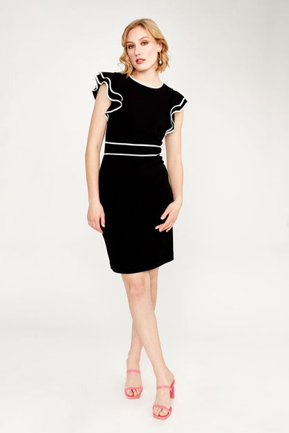 232067 Ruffled Sleeve Sheath Dress