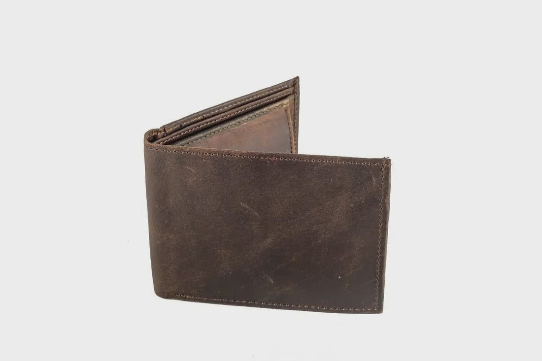 Mens Leather Wallet - Open - Pocket