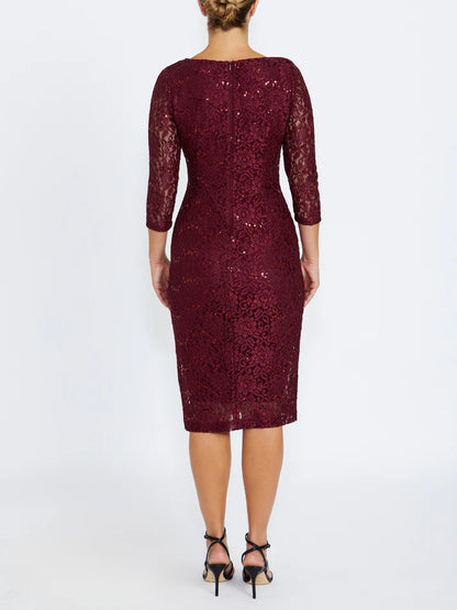 Leighton Stretch Lace Asymmetrical Dress