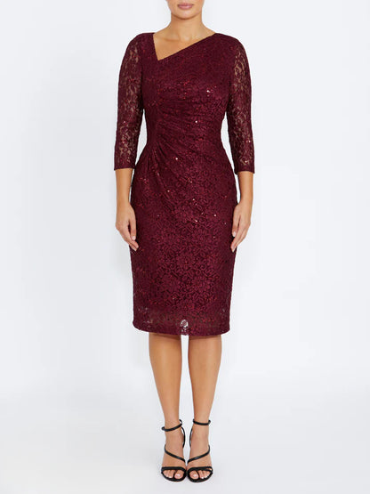 Leighton Stretch Lace Asymmetrical Dress