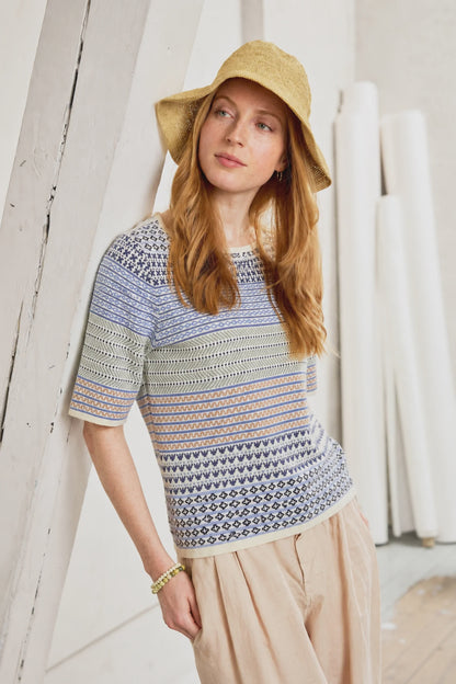 Hilde Eco Jacq Tee Drk Blue - Mansted