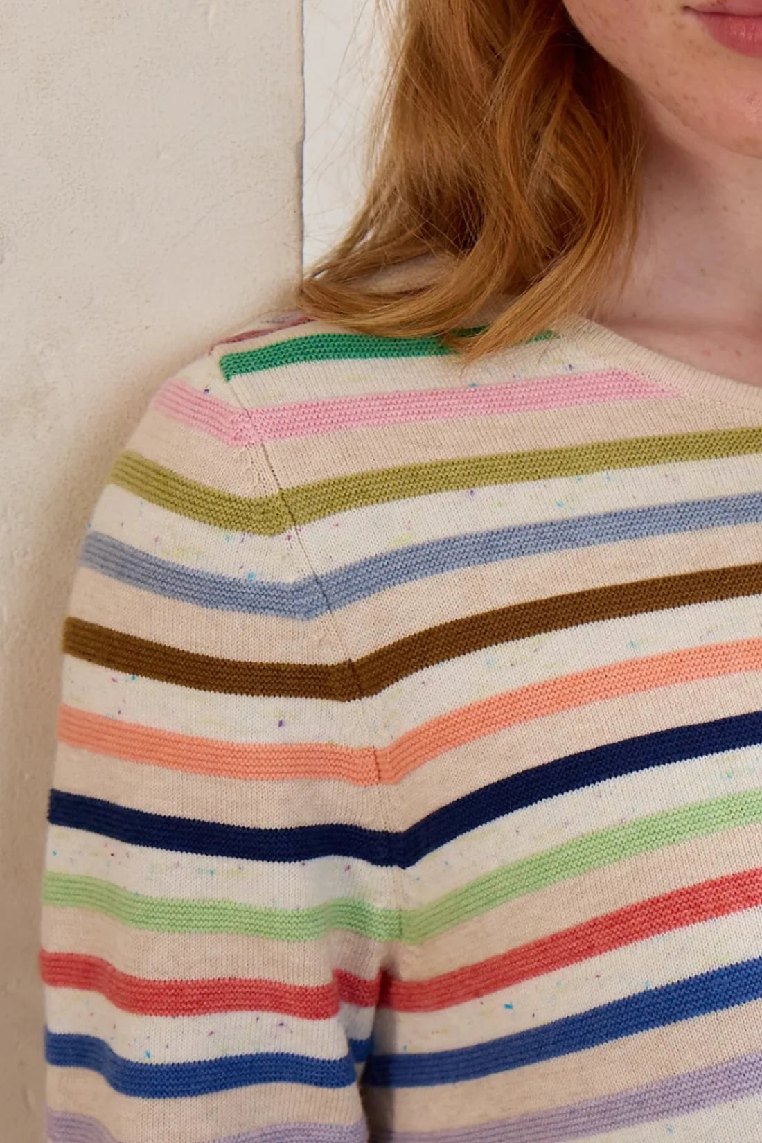 Adele Eco Link Stripe Crew Lt Oat - Mansted