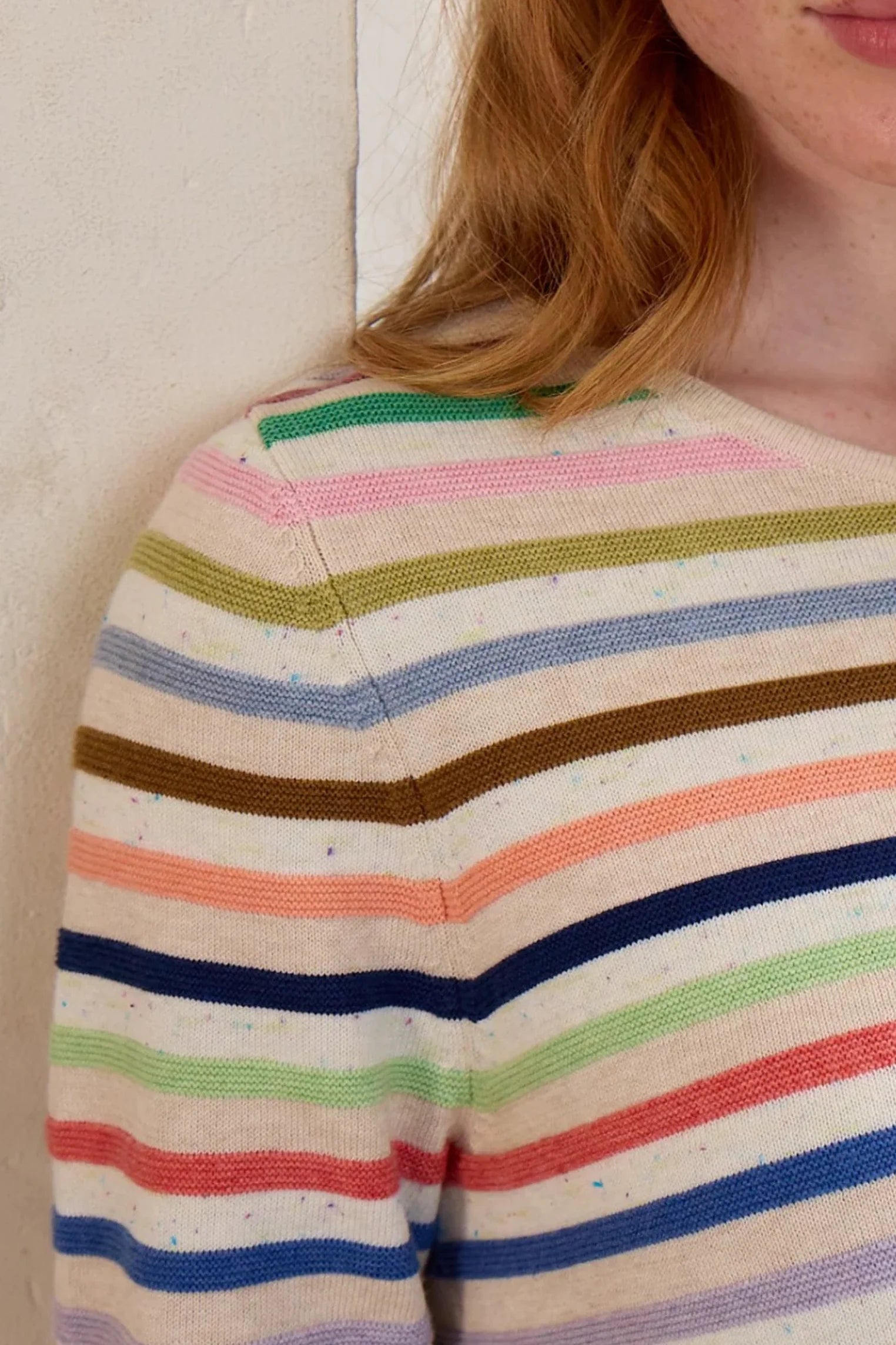 Adele Eco Link Stripe Crew Lt Oat - Mansted
