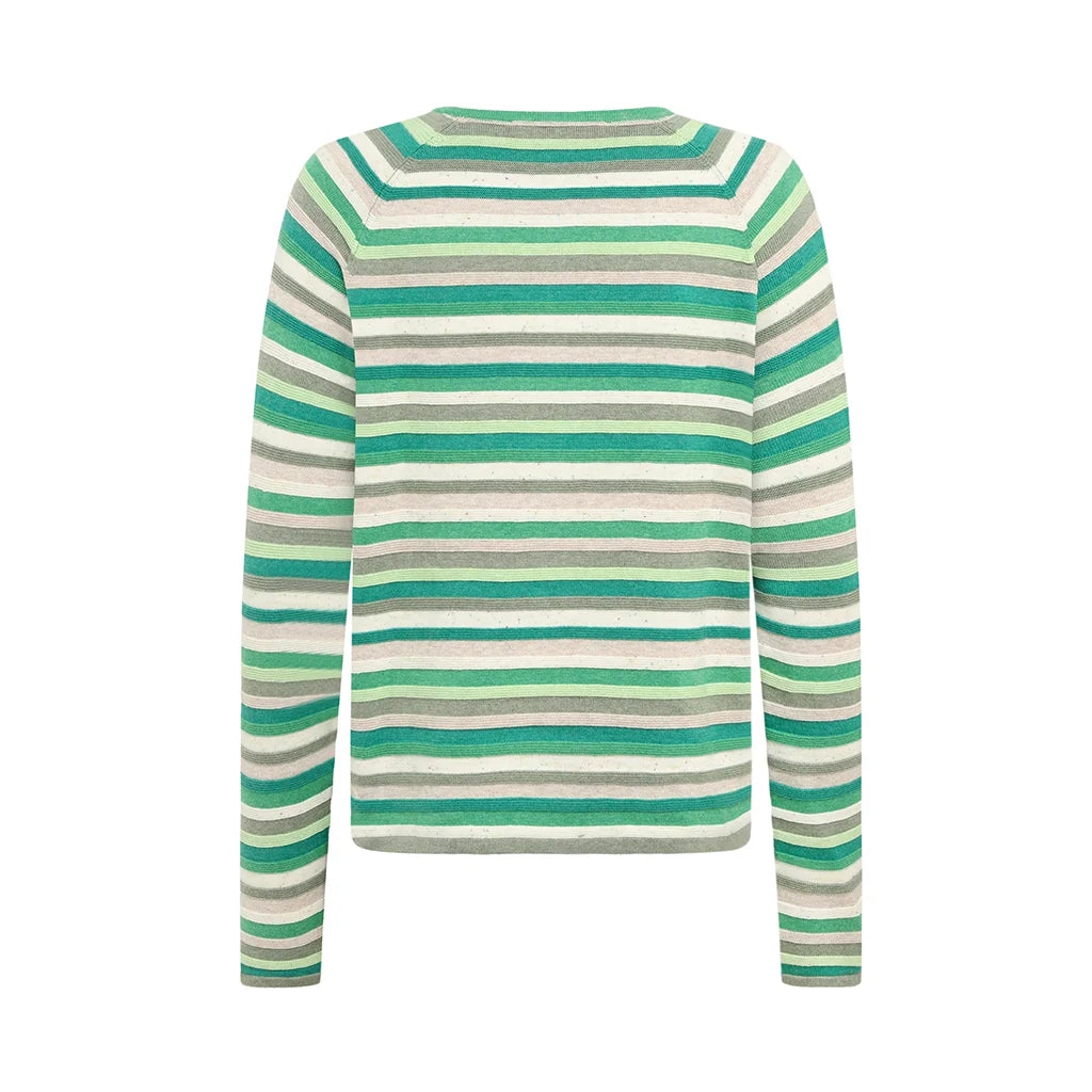 Anna Eco Link Stripe Cardigan Green - Mansted