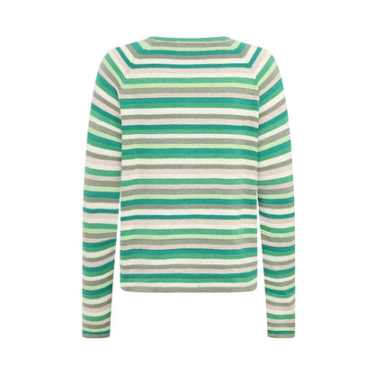 Anna Eco Link Stripe Cardigan Green - Mansted