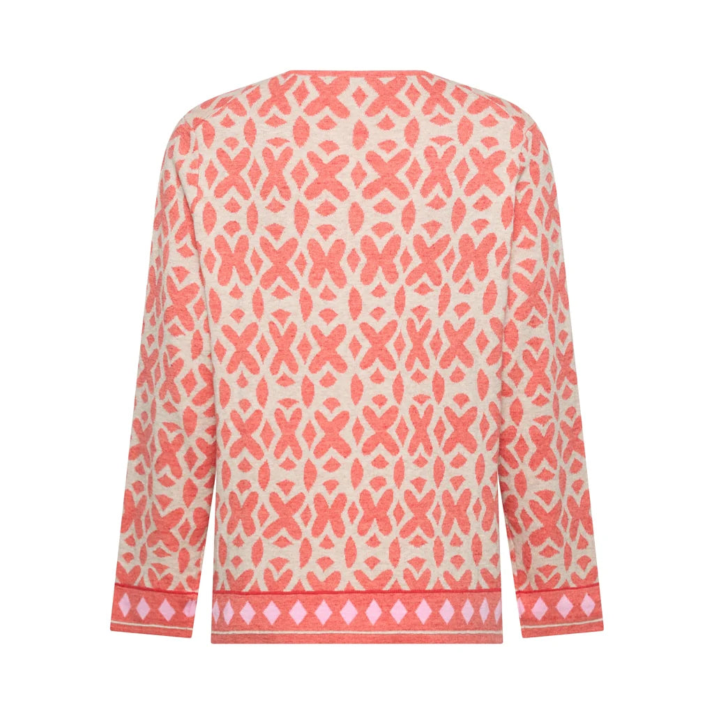 Tide Cotton Jacquard Cardigan Sft Red - Mansted