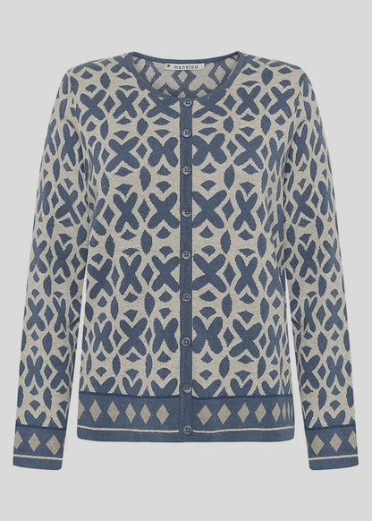 Tide Cotton Jacquard Cardigan Midnight - Mansted