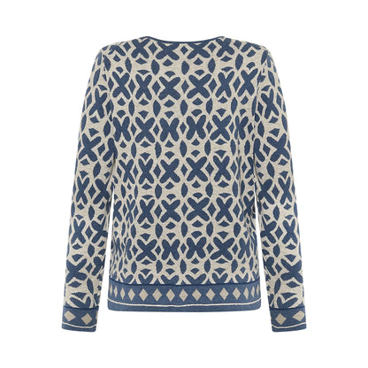 Tide Cotton Jacquard Cardigan Midnight - Mansted