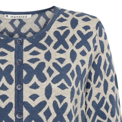Tide Cotton Jacquard Cardigan Midnight - Mansted