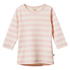 Pink and white striped long-sleeve shirt on a white background