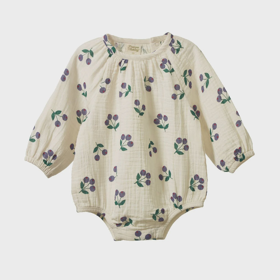 L/S Meadow Bodysuit Muslin Winter Berry Print – Nature Baby