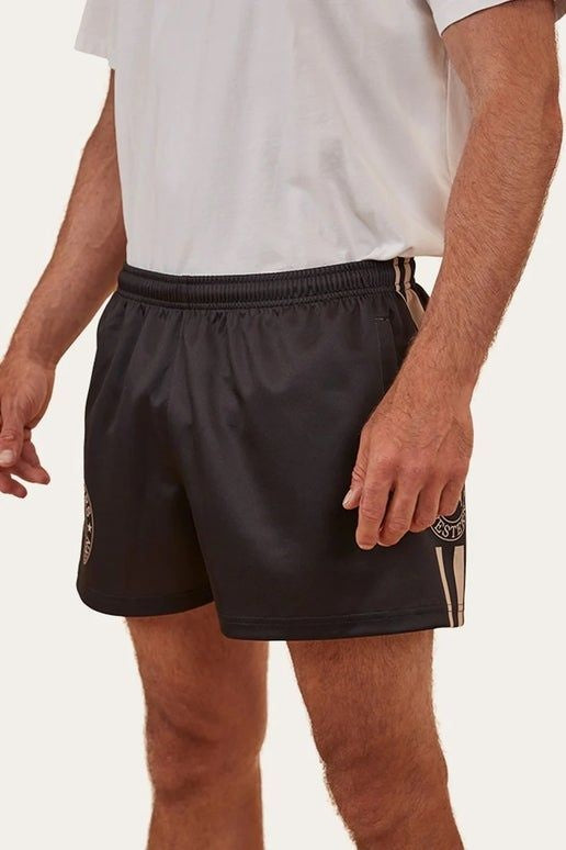 123049RW Mens Footy Shorts - Black
