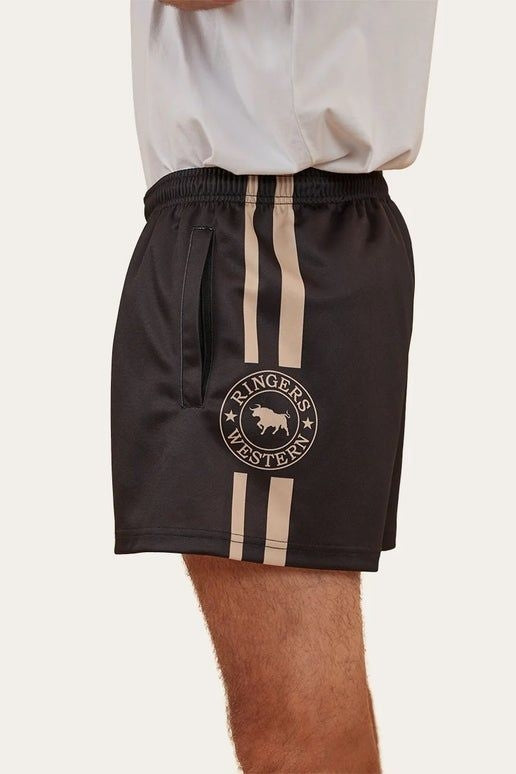 123049RW Mens Footy Shorts - Black