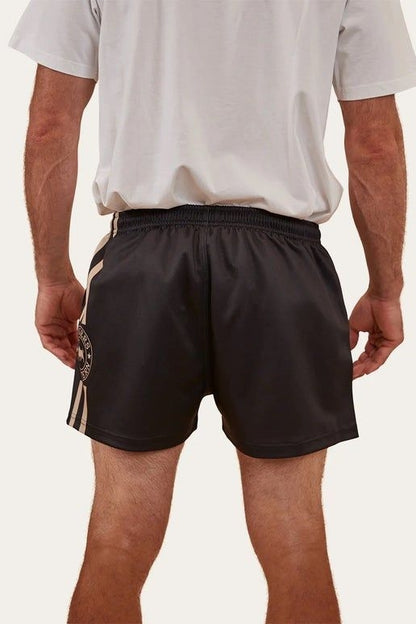 123049RW Mens Footy Shorts - Black