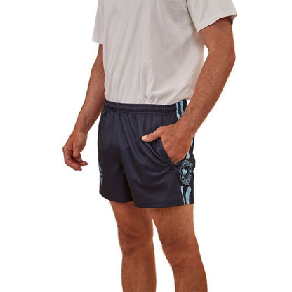 123049RW Mens Footy Shorts - Navy