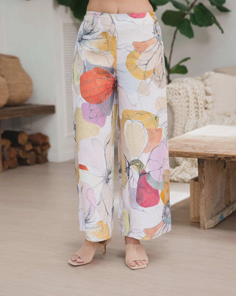 Petal Drift Palazzo Linen Pant - See Saw