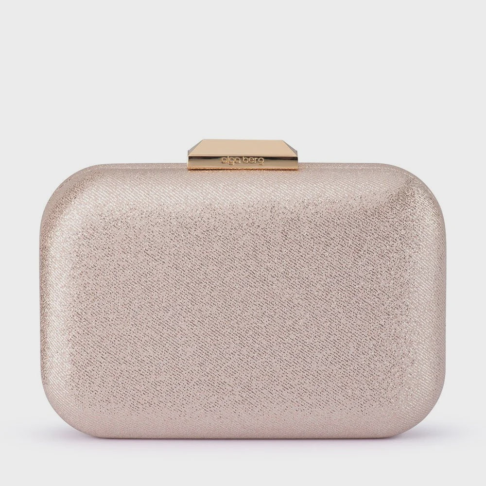 Tamar Metallic Clutch Champagne