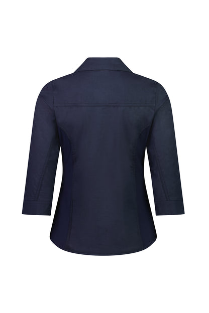 4032 Plain Button Up Shirt With Rib Panels