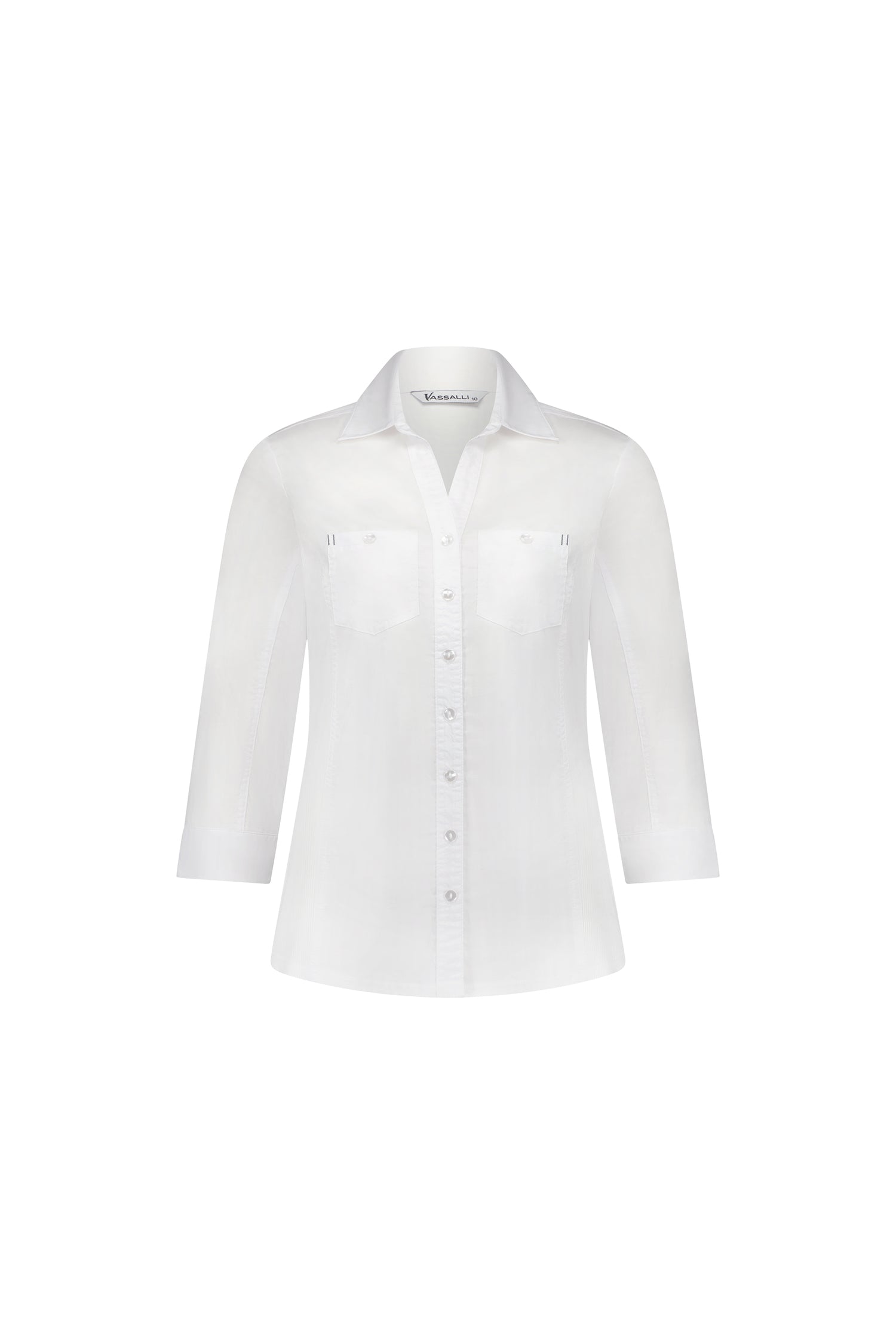 4032 Plain Button Up Shirt With Rib Panels