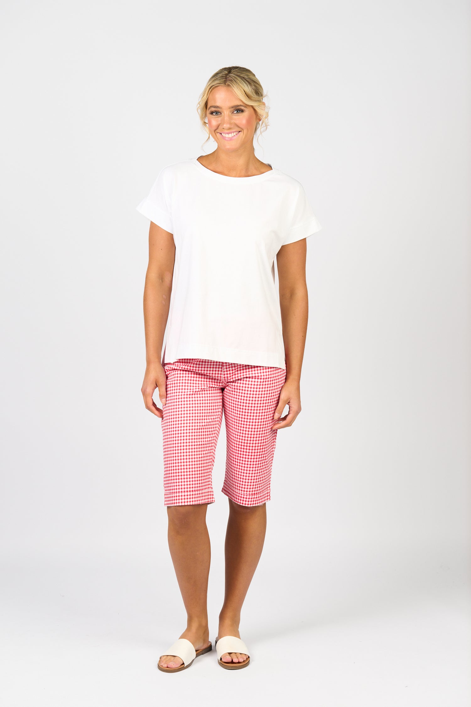 4363 Drop Sleeve Top with Stepped Hem