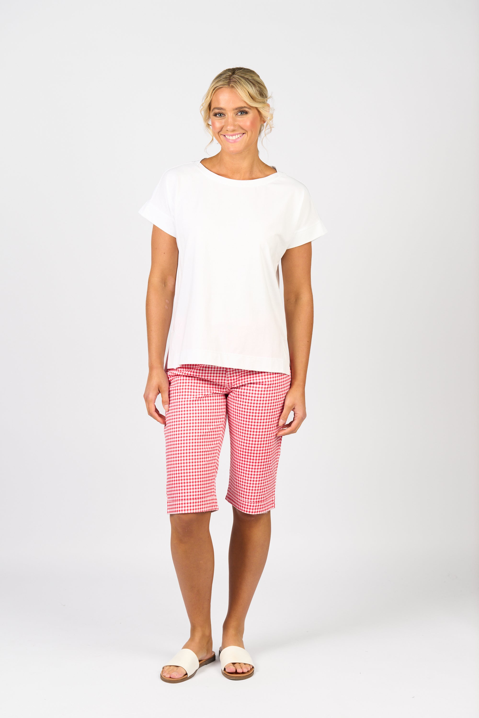 4363 Drop Sleeve Top with Stepped Hem