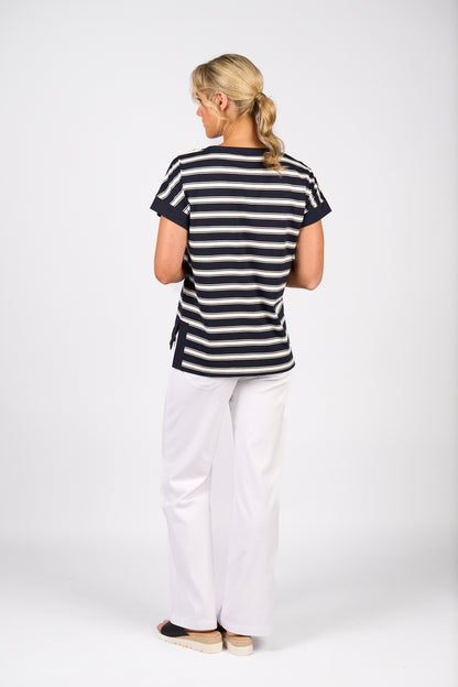 4363 Drop Sleeve Top with Stepped Hem