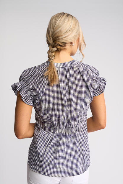 Evelyn Top Ink Gingham - Vassalli