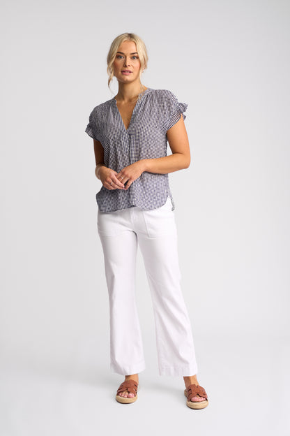 Evelyn Top Ink Gingham - Vassalli