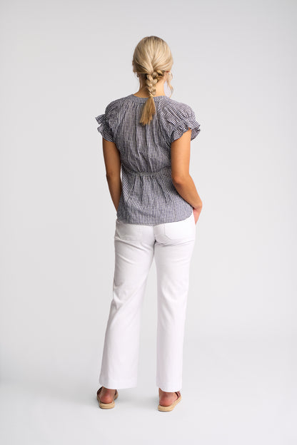 Evelyn Top Ink Gingham - Vassalli