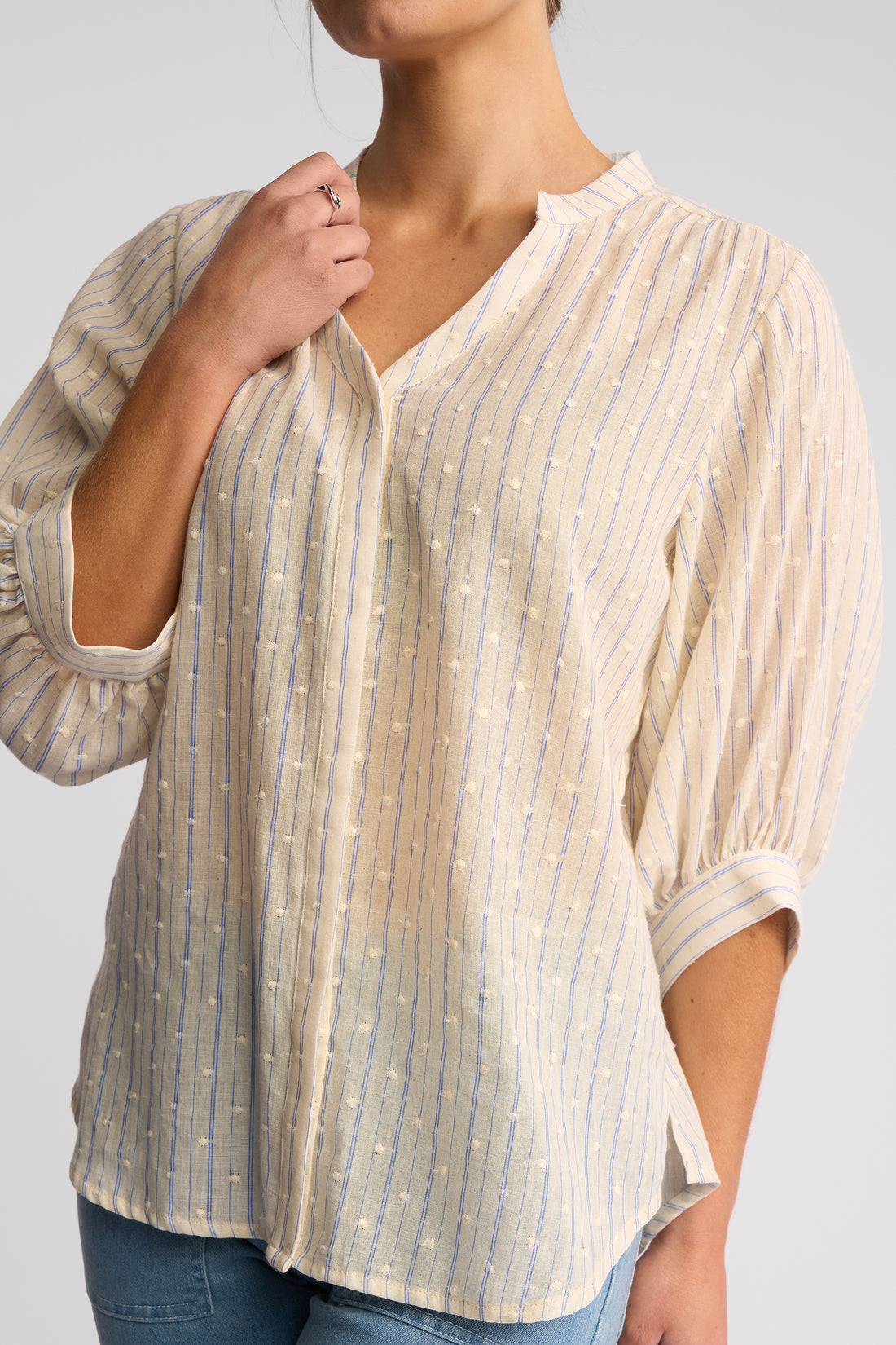 Folk Shirt Blue Stripe - Vassalli
